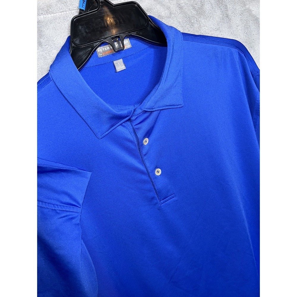 Peter Millar Summer Comfort Polo Men's Large Long Sleeve Blue Performance